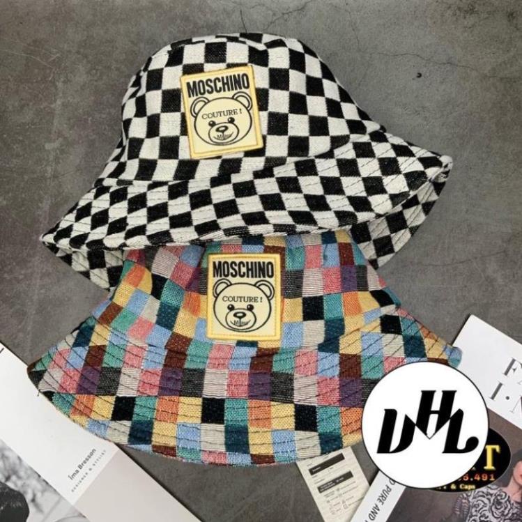 Mũ Bucket Tai Bèo Mạc Logo MOSCHINO Full Tem Thời Trang Unisex Cao Cấp
