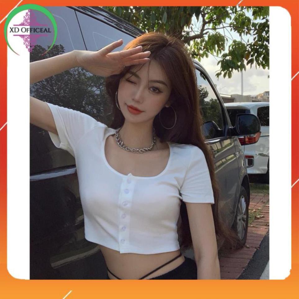 Áo croptop nữ kiểu cúc , áo croptop ôm body siêu xinh Freesize XD_OFFICAEL CR04 | BigBuy360 - bigbuy360.vn