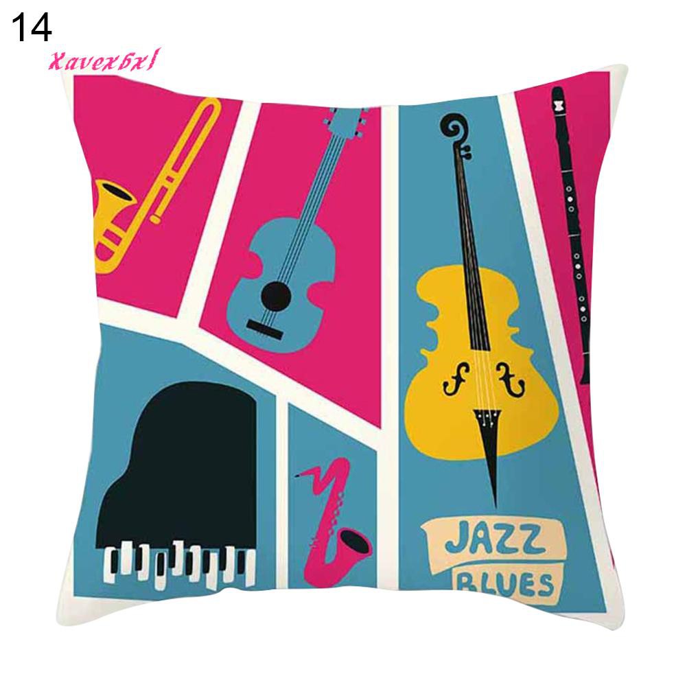 XA_Music Piano Violin Square Throw Pillow Case Cushion Cover Home Sofa Car Decor