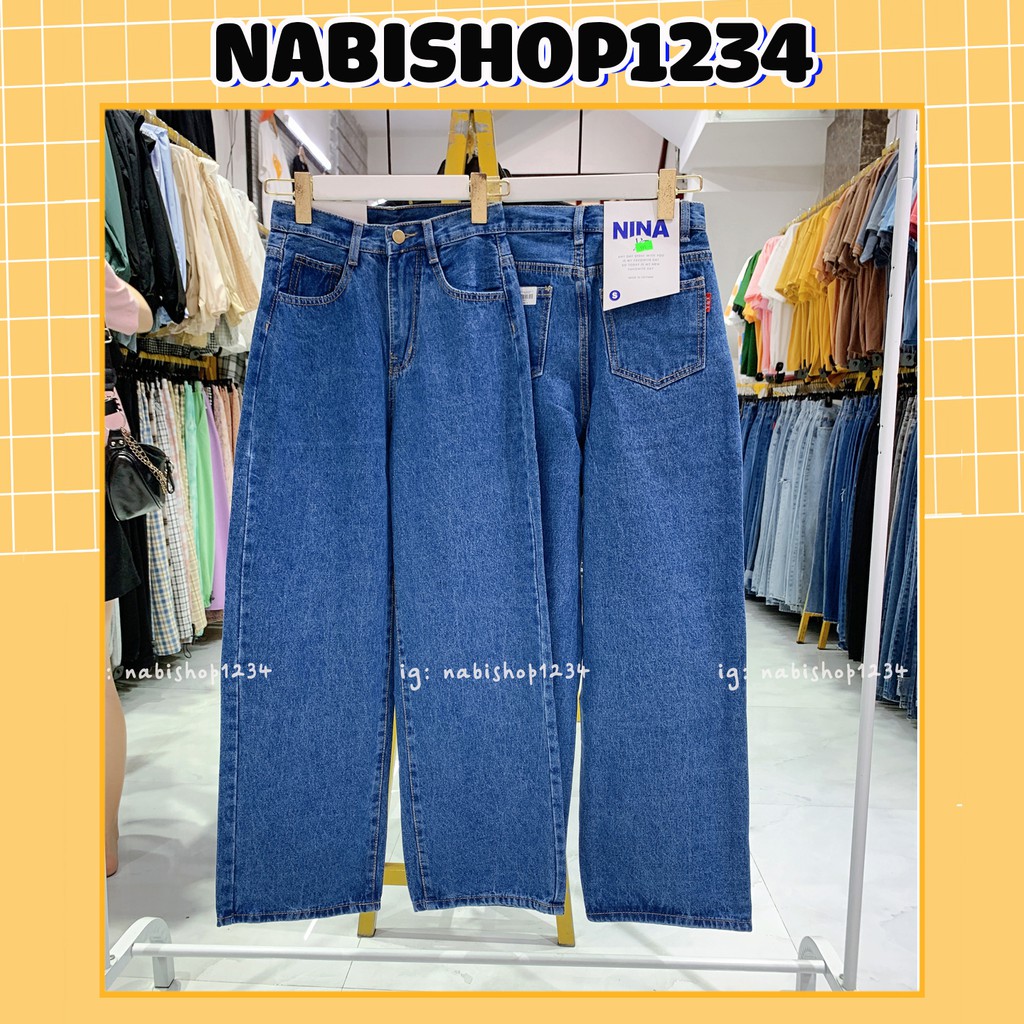 Quần Jean Nữ Ống Suông Cạp Cao Trơn - Nabishop1234 Mã 591 (ẢNH THẬT KÈM VIDEO) | BigBuy360 - bigbuy360.vn