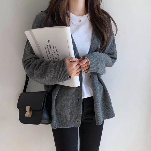 Áo cardigan len Đan 3 khuy