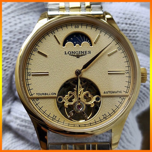 Đồng Hồ Nam LG Tourbillion Sun & Moon Demi Dây Kim Loại, Phong Cách Cổ Điển Kết Hợp Hiện Đại, Bảo Hành 2 Năm