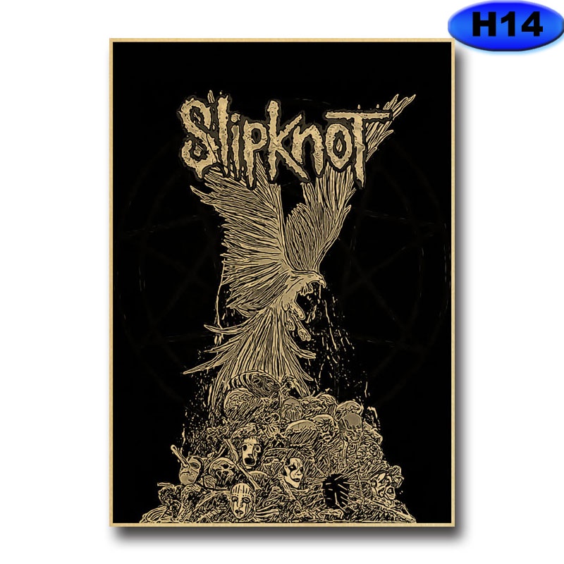 Áp Phích Treo Tường Trang Trí Phòng Khách / Phòng Học Hình Ban Nhạc rock slipknot Nghệ Thuật