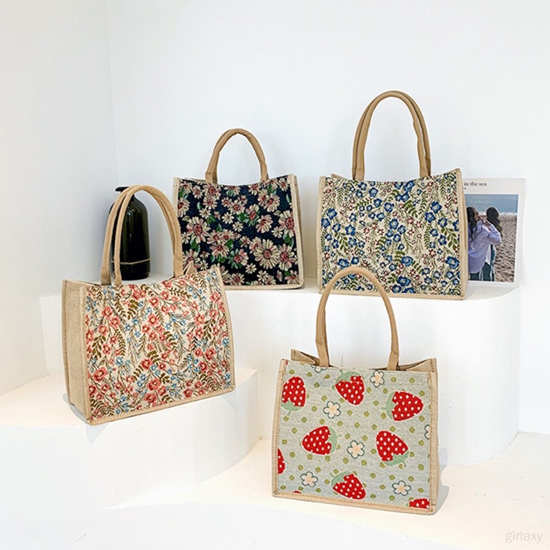 Túi Xách Tote Cỡ Lớn In Họa Tiết Kiểu Retro Thời Trang Cho Nữ
