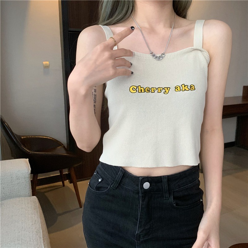 Áo Dệt Kim Hai Dây In Họa Tiết Thời Trang Quyến Rũ