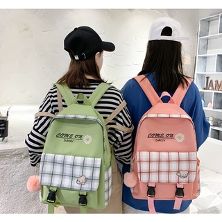 Balo ulzzang - cặp sách học sinh nữ vải chống thấm, họa tiết hoa cúc siêu đẹp MKZ70