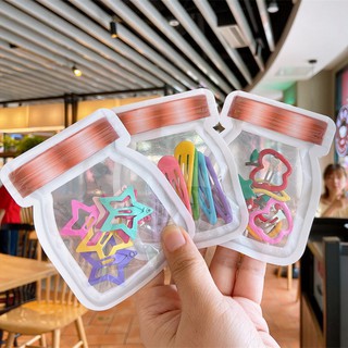 Set kẹp tóc mái hình giọt nước/trái cây/ngôi sao màu huỳnh quang nhám đơn giản phong cách hàn quốc mới