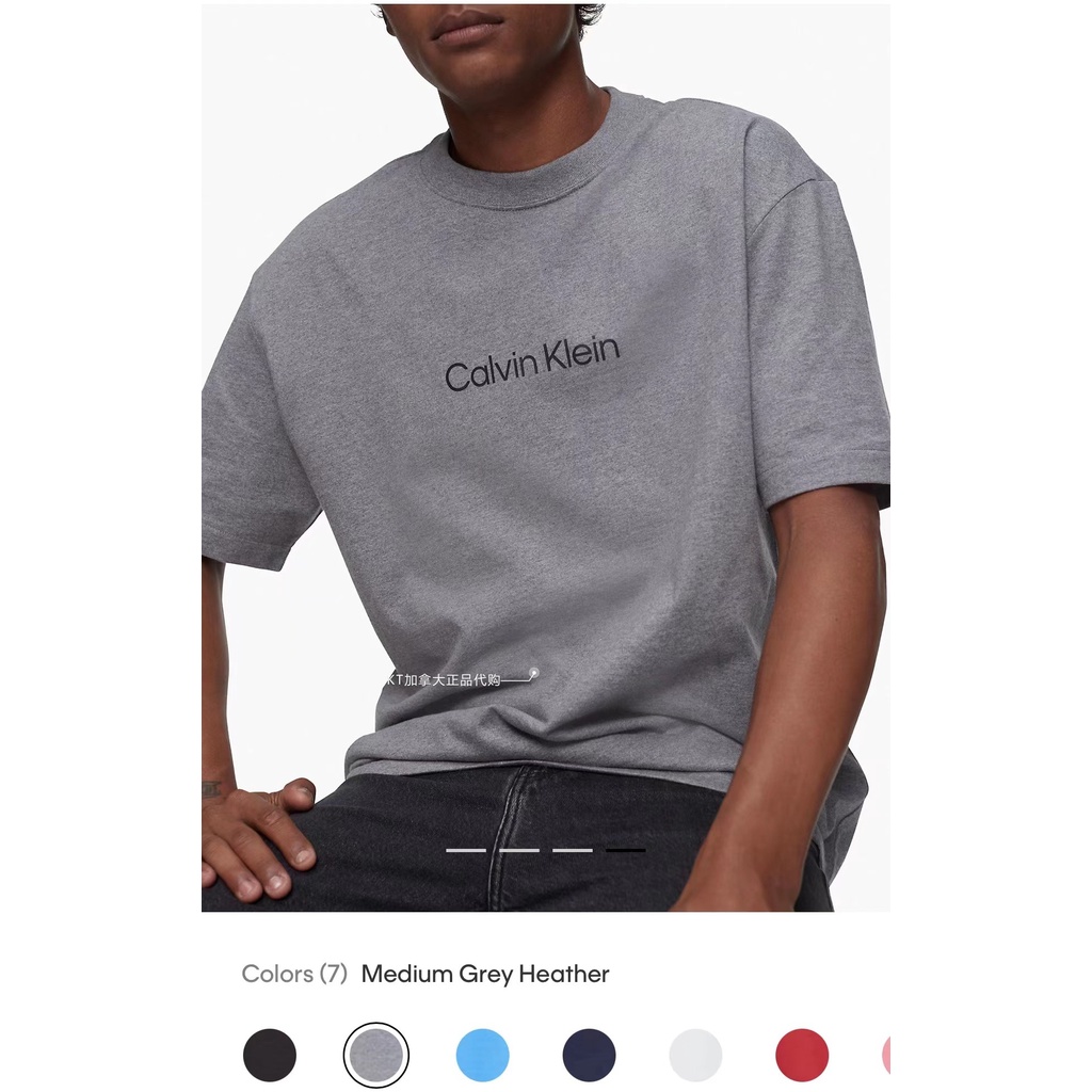 Áo Thun Cotton Ngắn Tay Cổ Tròn In Logo Calvin Klein Cá Tính Cho Nam