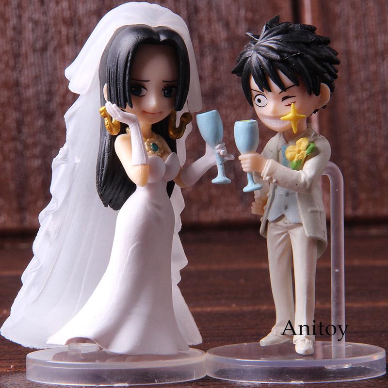 Set 2 mô hình đồ chơi nhân vật Luffy boa hancock trong phim hoạt hình " One Piece "