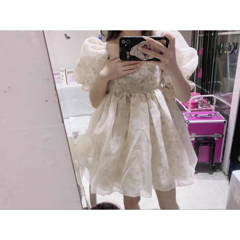 ĐẦM BABYDOLL VOAN HOA XÒE CHUẨN FORM 2 KIỂU