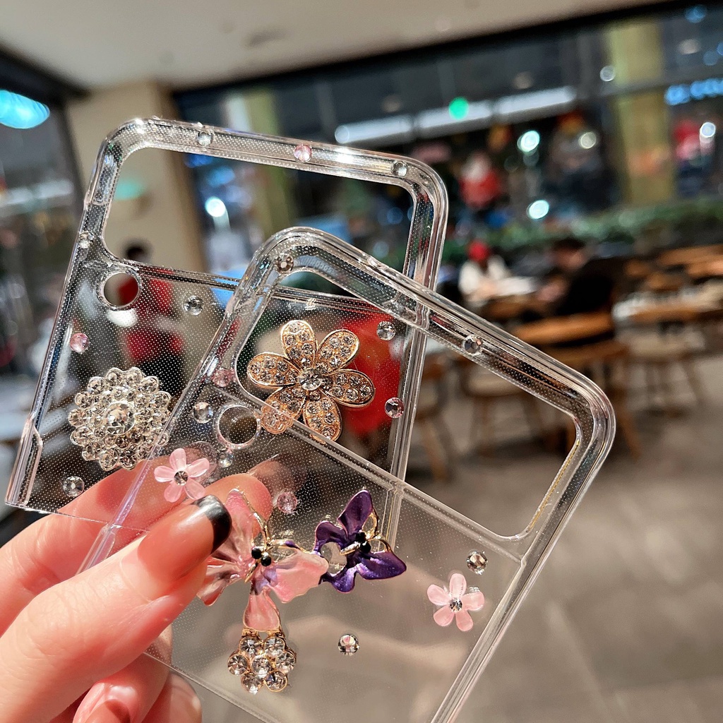 Ốp Điện Thoại Cứng Đính Đá 3D Cho Samsung Galaxy Z Flip 3 5G Z Flip 4 Z Flip3 ZFlip3 ZFlip 3 Z Flip4 ZFlip 4
