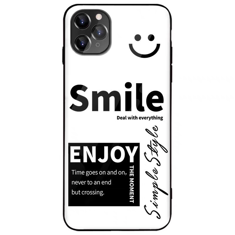 Ốp lưng iphone kính cặp đôi Smile case 14plus 14 pro max 13 12 promax 11 mini 6 6s 7 8 plus x xr xs Se