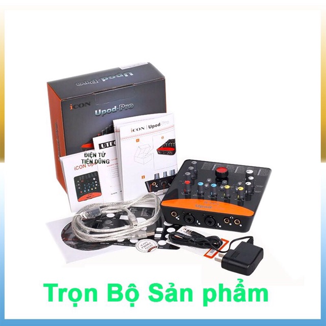 Bộ live stream Audio-technica at2020 sound card icon upod pro chân dây livestream dây mic 3m- bộ mic thu âm at2020 full