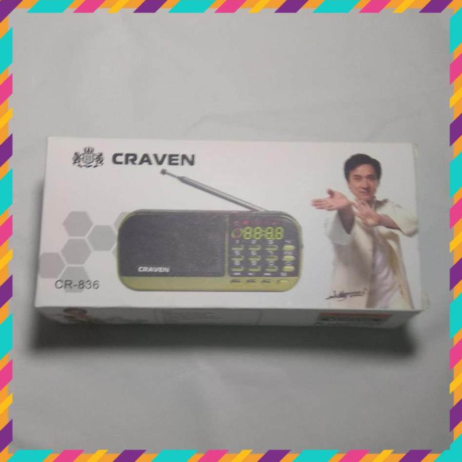 [Giá Rẻ] Loa thẻ nhớ Craven CR 836/836S có 2 khe cắm thẻ nhớ - USB - ĐÀI FM -  phát kinh phật đài FM