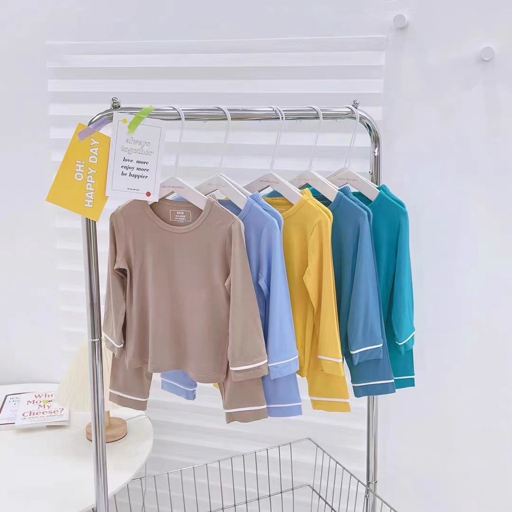 Bộ Quần Áo Trẻ Em Minky Mom Lửng Bo Viền Tay Chân Nhiều Màu Cho Bé Chất Thun Lạnh Siêu Mềm Mịn Mát