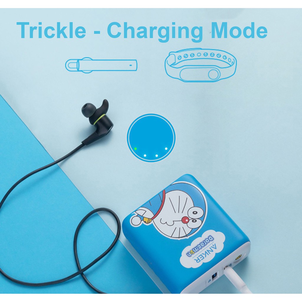 Sạc dư phòng ANKER Doraemon  5000mAh sạc nhanh PD 18W 2 in 1 PowerCore Fusion - A1624  Doremon AnkerShop