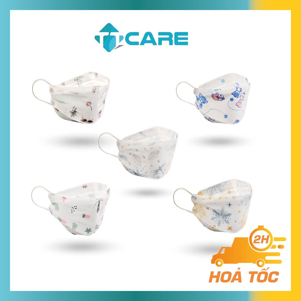 [Mã LIFE1404ALL giảm 10% đơn 50K] COMBO 5 TÚI Khẩu trang 4D KF94 4 Lớp Nhiều Màu / Chính Hãng TTCare