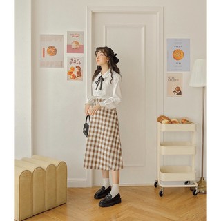 Chân váy Checkered Midi Skirt
