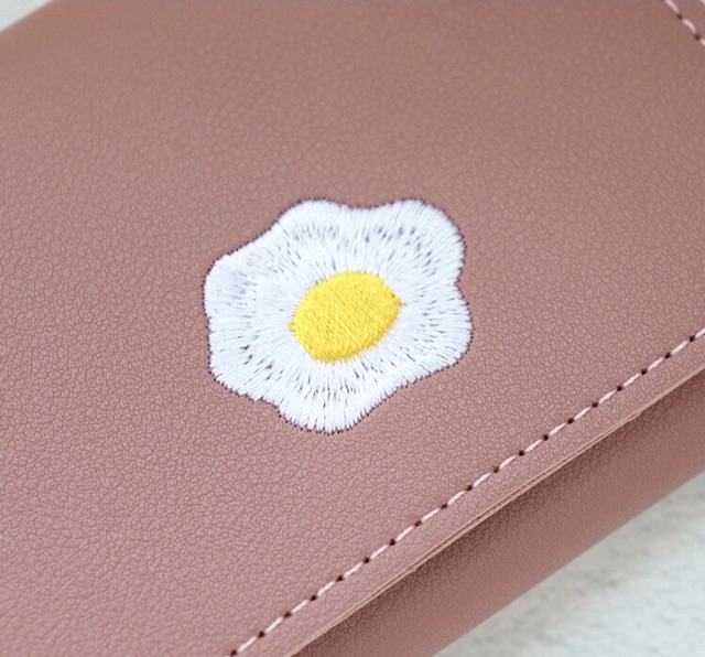 Ví nữ ngắn thêu trứng ốp la cute dễ thương nhỏ gọn bỏ túi thời trang Tom House | BigBuy360 - bigbuy360.vn