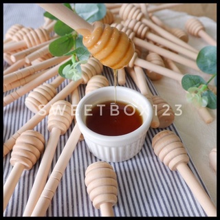 Cây Khuấy Mật Ong Bằng Gỗ - Muỗng Gỗ Khuấy Mật Ong Đầu Tròn Tặng Khách Saffron Mật Ong
