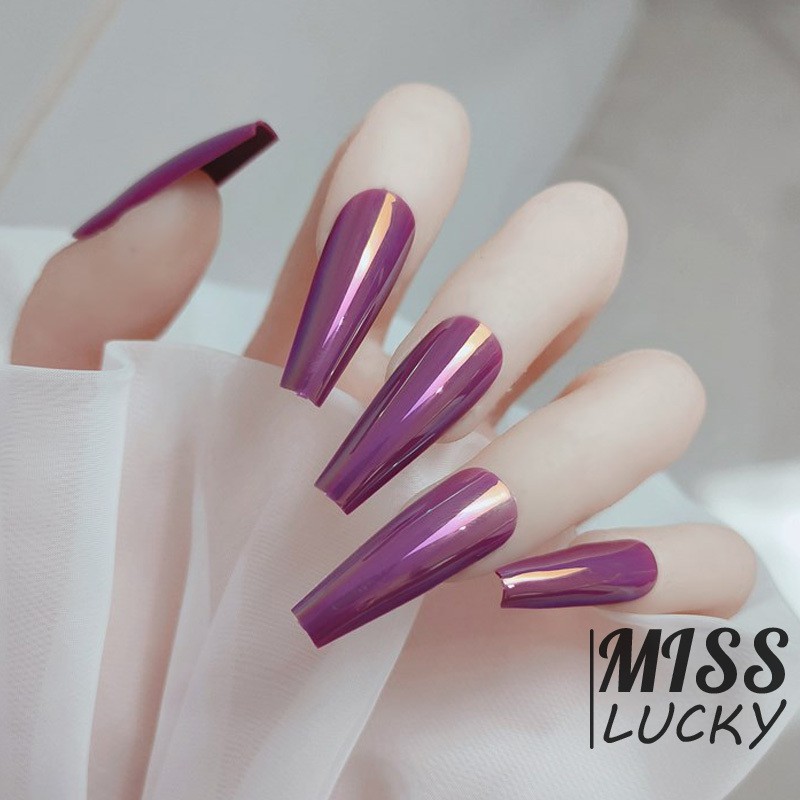 Set 24 Móng Tay Giả Màu Sáng Thời Trang Cho Nữ