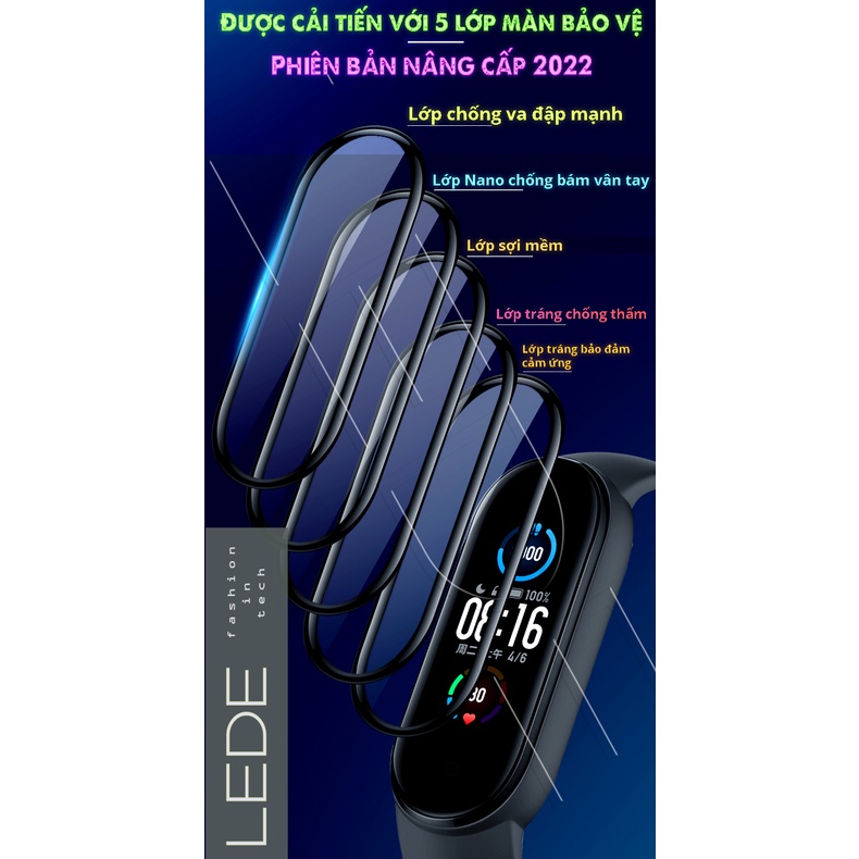 Miếng dán màn miband 7, miband 6, miband 5 3D Full màn, dán dẻo mi band 5/6/7 3D Full viền