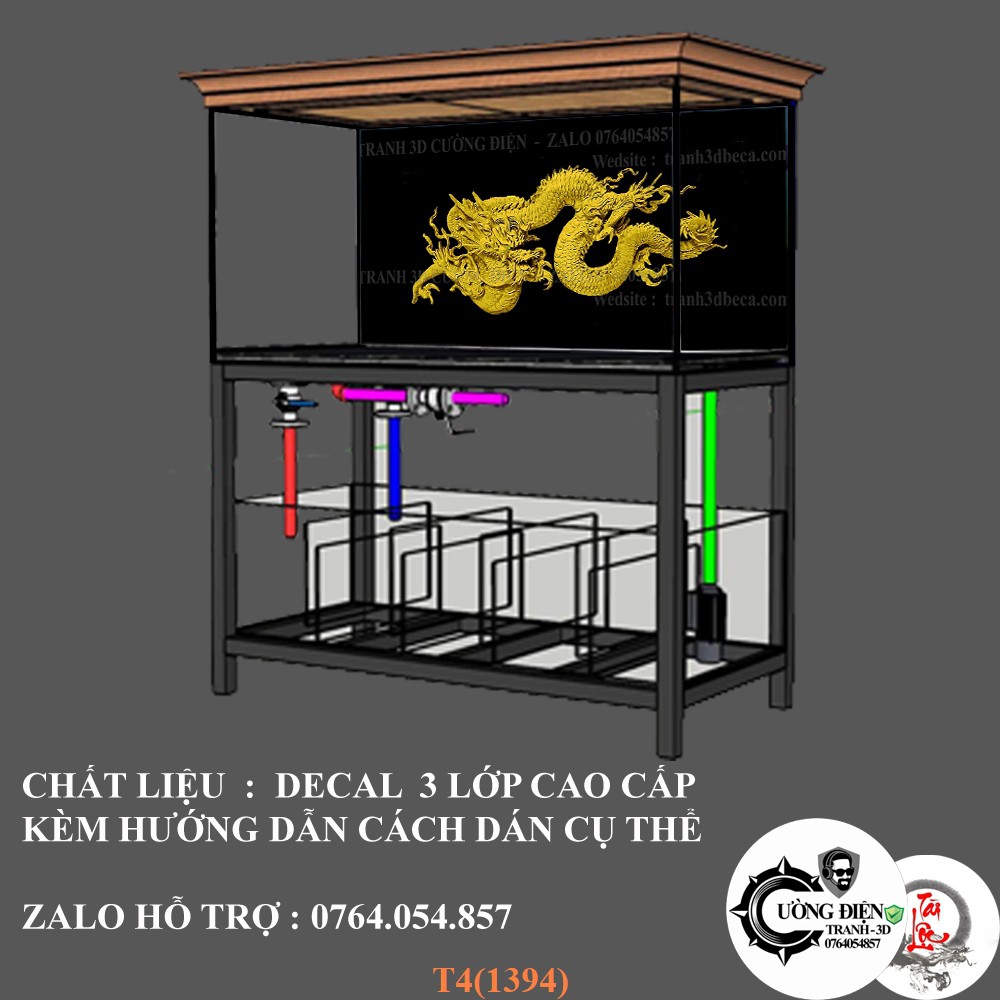 Tranh decal hồ cá_nhiều kích thước