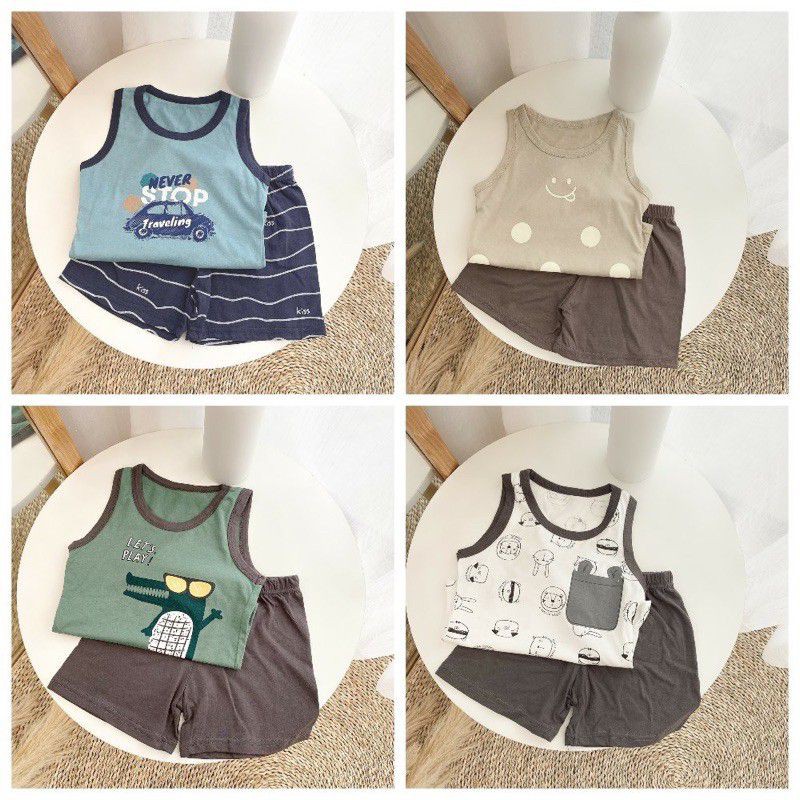 Bộ ba lỗ Quảng Châu cotton cho bé chuẩn loại 1