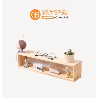 Kệ Đựng Đồ Trang Trí  Bàn Học Bằng Gỗ 100% Butygo hình chữ nhật nhỏ gọn đa năng