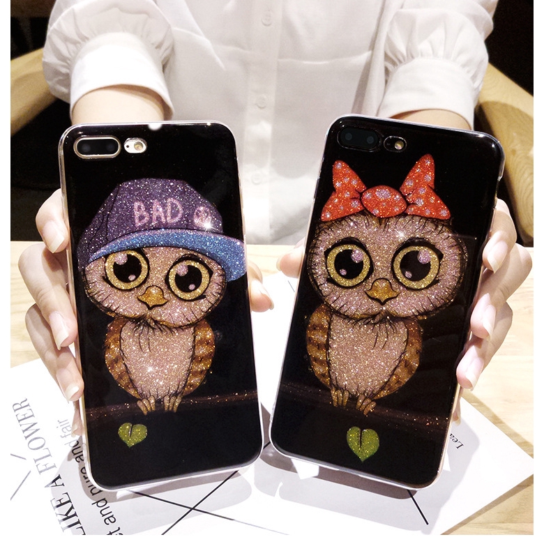 VIVO V7,V7 Plus/V7+,V9,Nex A,X21i,Cute owl Cartoon Bling Casing