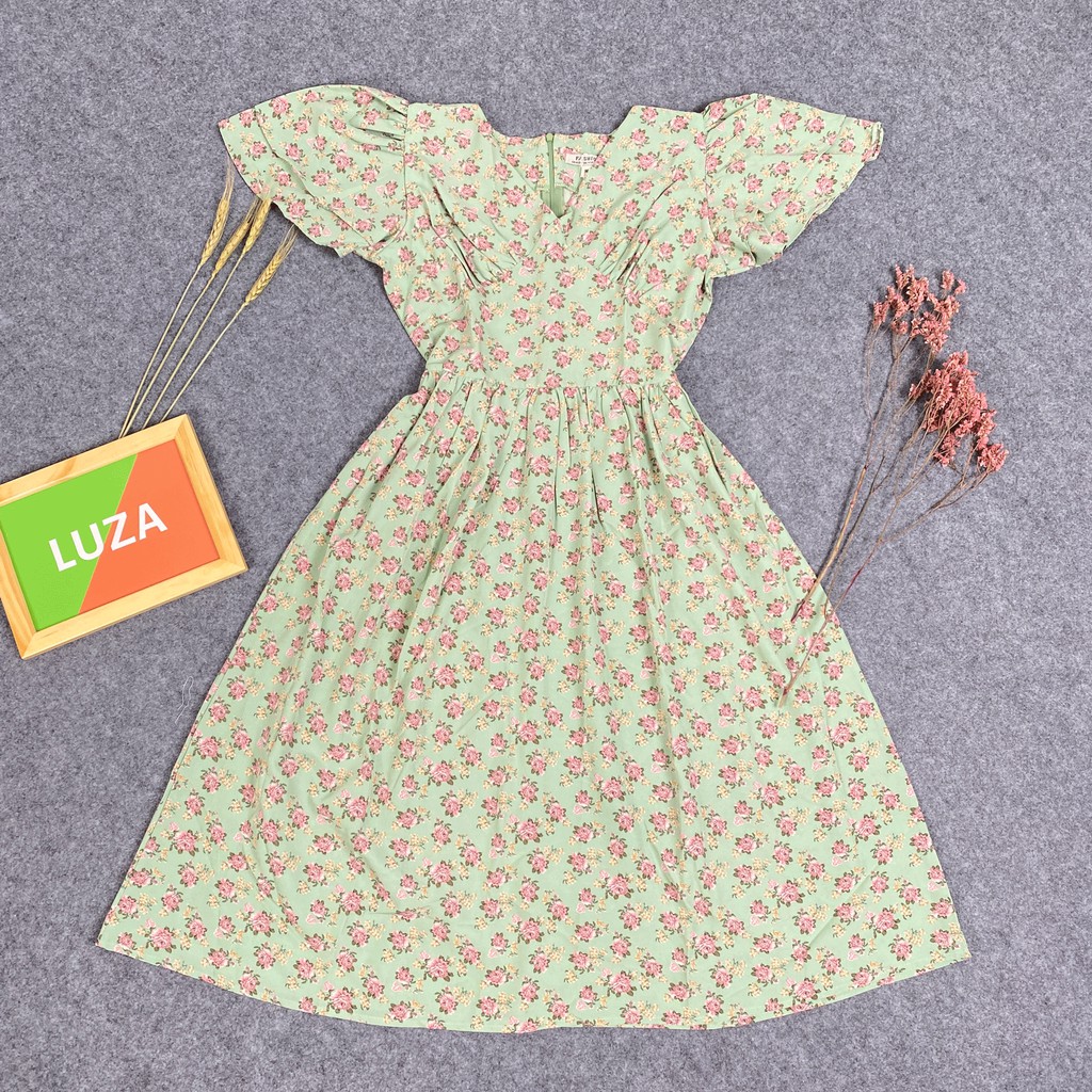 Váy hoa nữ 💖FREESHIP💖 Đầm Hoa Dự Tiệc Dáng Xoè Tay Phồng Dễ Thương