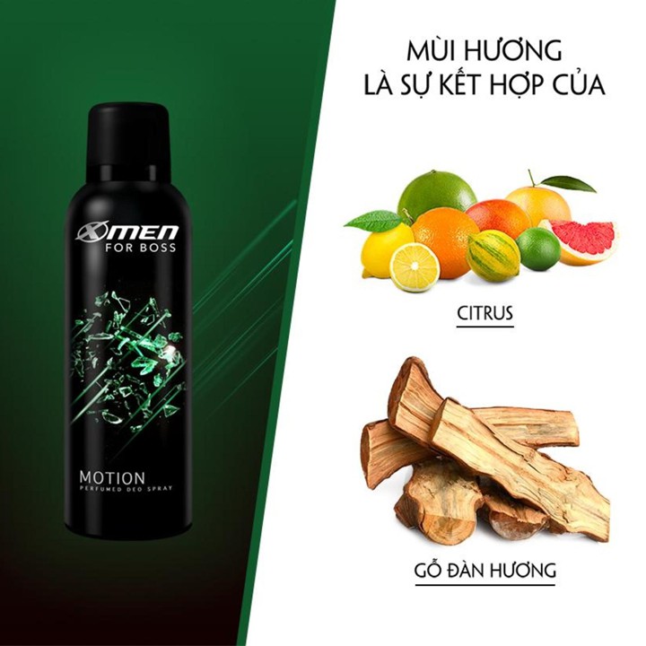 Combo Nước Hoa Bỏ Túi XMen Motion 18ml - Xịt Khử Mùi X-Men For Boss Motion 150ml