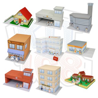 Mô hình giấy kiến trúc Thành phố mini phần 1 Combo 0024