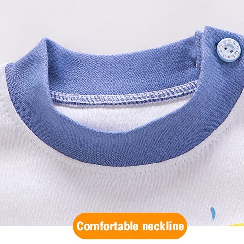 Set Đồ Bộ Dài Tay Họa Tiết Hoạt Hình Dễ Thương Dành Cho Các Bé