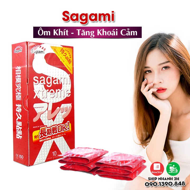 Bao Cao Su Sagami Extreme Feel Long (Hộp 10C) – Dòng Bcs Gân & Siêu Ôm, Tăng Khoái Cảm Cho Mỗi Nhịp Yêu