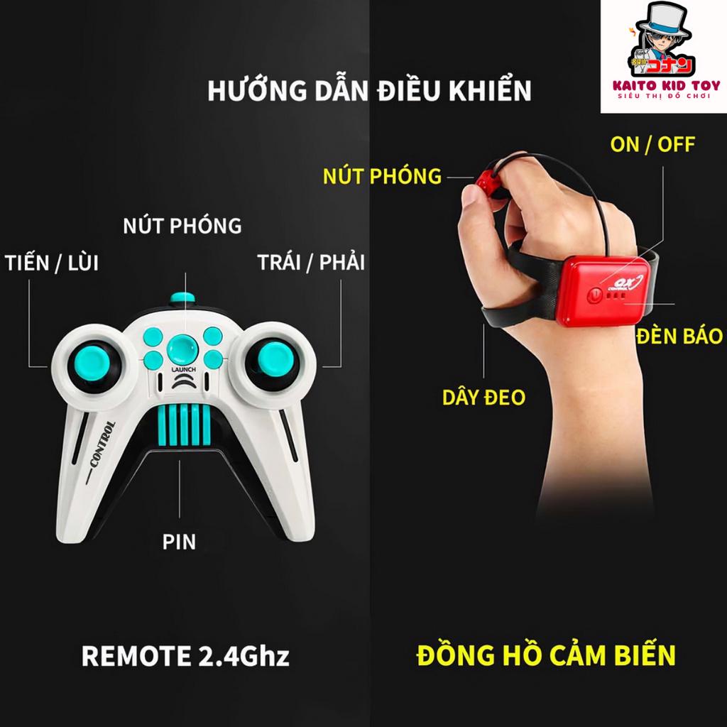 Xe tăng điều khiển từ xa băn hạt dẻo, Xe tăng có đèn và nhạc sinh động dành cho bé, Sạc Pin nhanh pin trâu, kaito kid