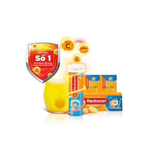 Redoxon Triple Action, Viên sủi bổ sung vitamin C, vitamin C và kẽm, tuýp 10 viên