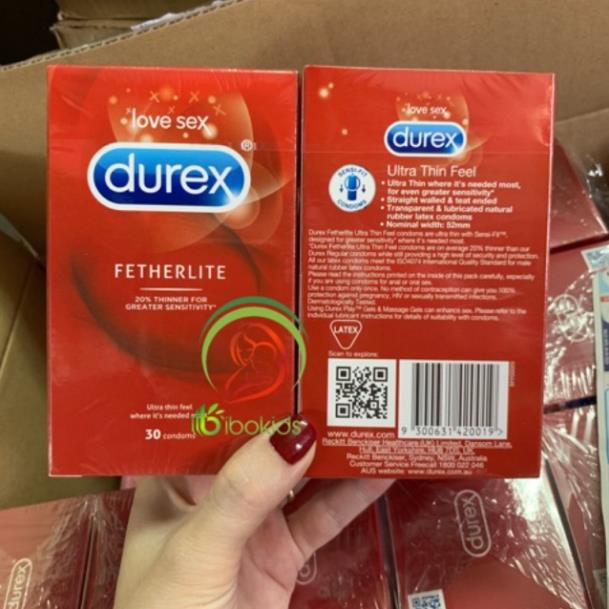 Bao Cao Su Durex Ultra Thin Feel Fetherlite (H30 chiếc) 👌