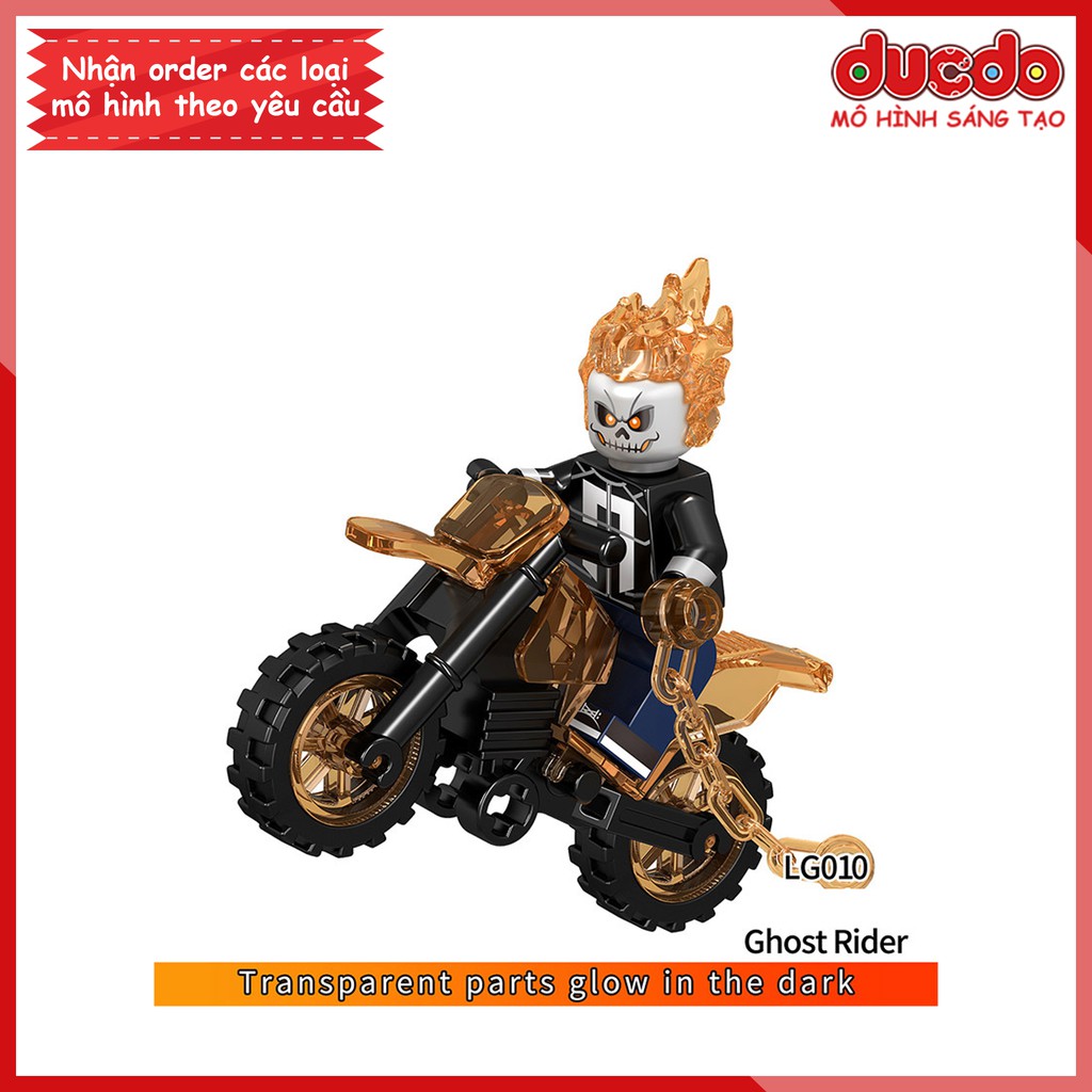 Minifigures nhân vật Ghost Rider kèm siêu xe - Đồ chơi Lắp ghép Xếp hình Mô hình Mini LG1002