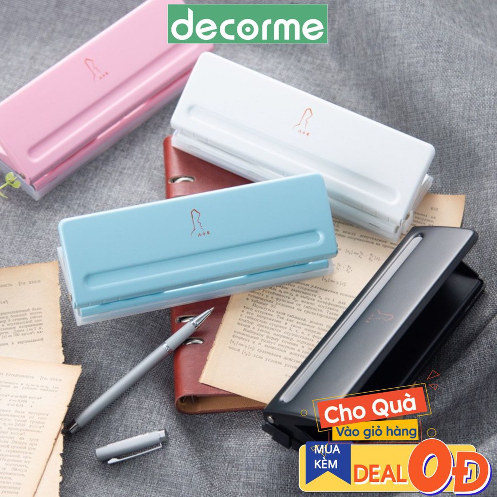 Dụng cụ bấm lỗ giấy sổ còng 6 lỗ KEY, đục lỗ giấy sổ planner Decorme