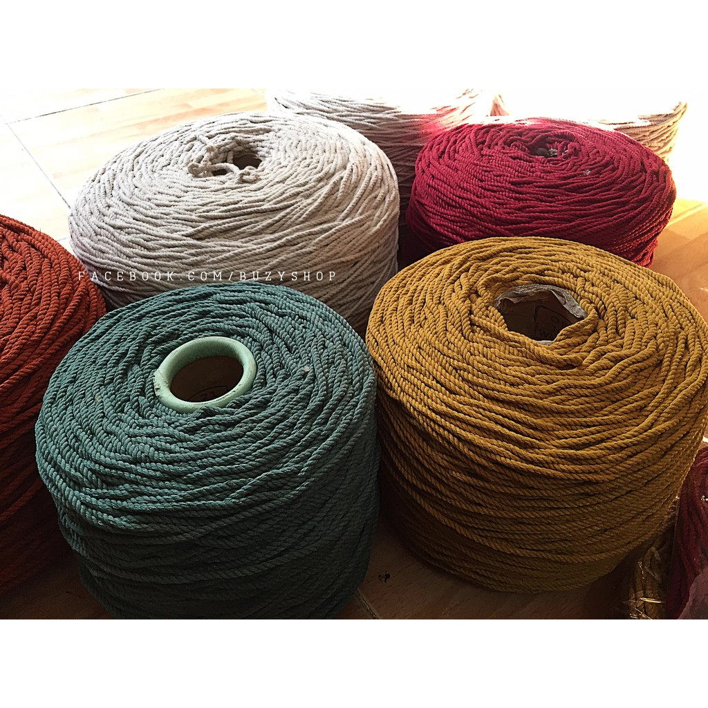 Dây cotton 3mm- 5mm(đan màng kiểu macrame )nhiều màu