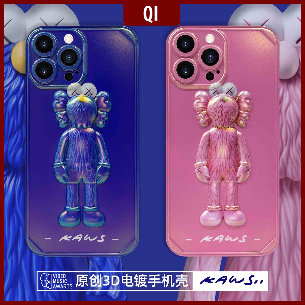 Ốp điện thoại hình KAWS 3D thời trang cho IPhone13Pro Max 11 Pro Max XR XS Max X 7 8 Plus 12 Max Huawei P40