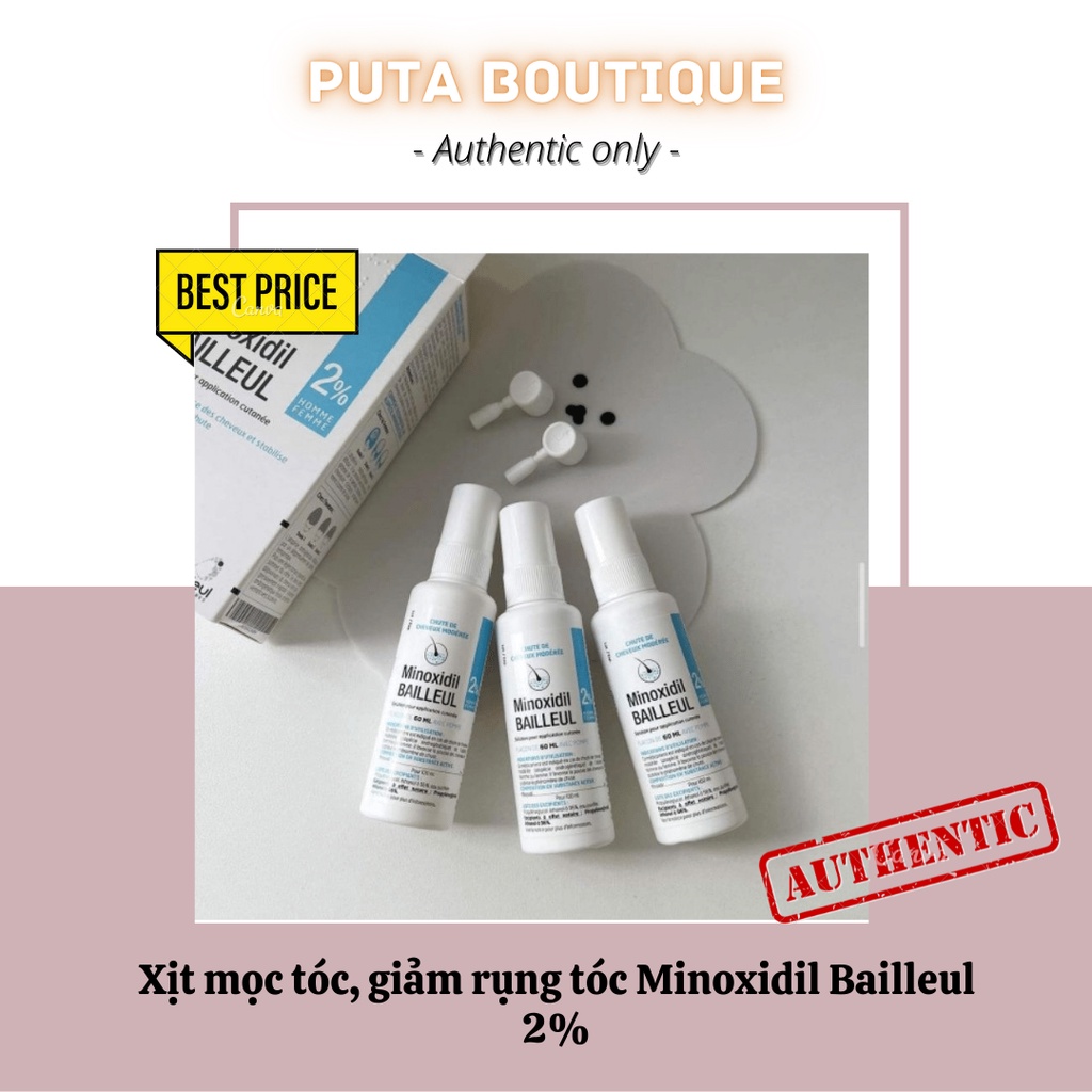 Xịt mọc tóc, giảm rụng tóc Minoxidil Bailleul 2%