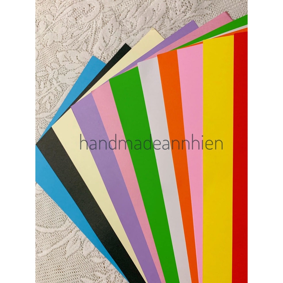 11 tờ giấy màu khổ A4, 160gsm, đủ 11 màu - Làm thiệp -Giấy thủ công, mỹ thuật, ngôi sao, làm hoa, thích hợp làm handmade