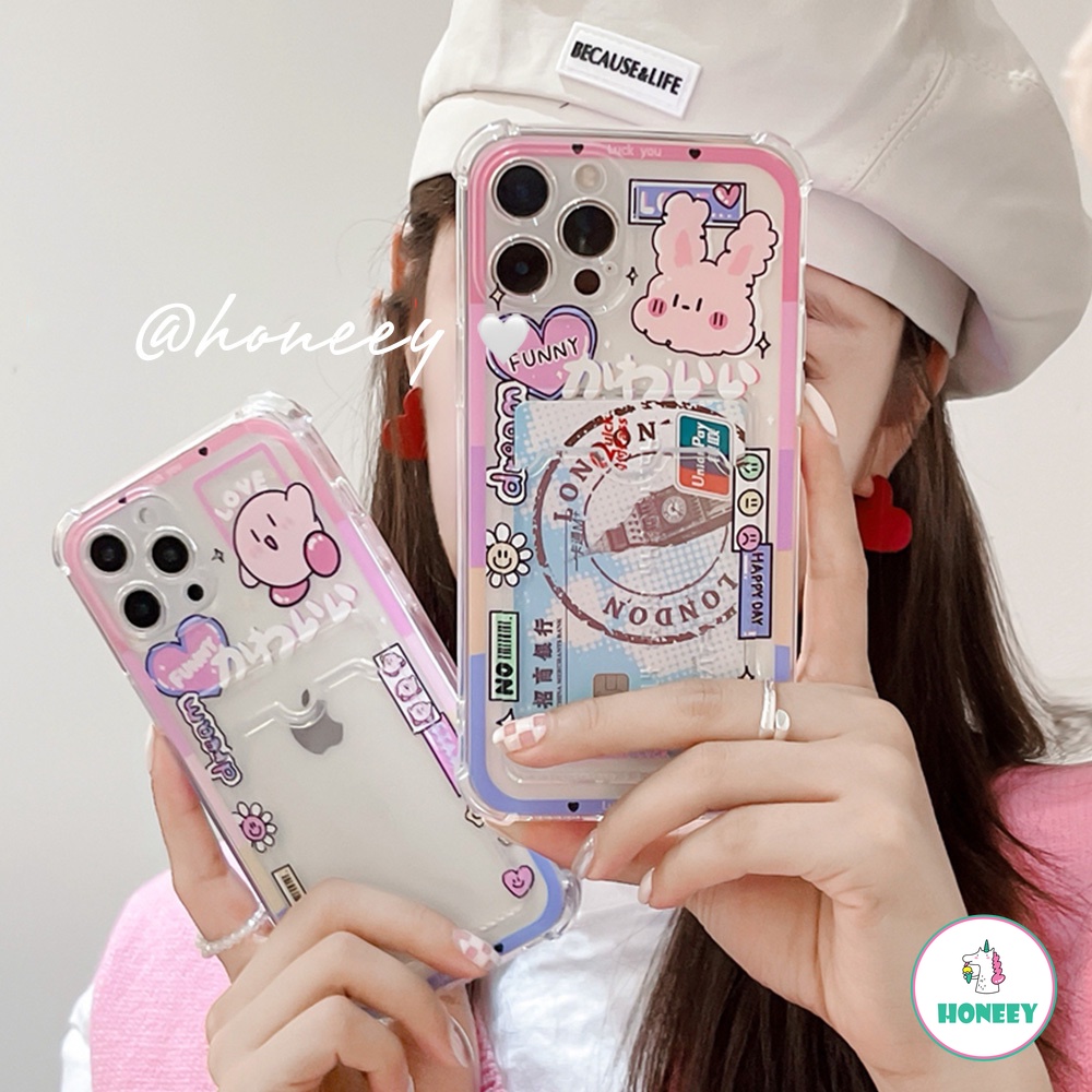 Ốp điện thoại tpu dẻo họa tiết hoạt hình Kirby / chú thỏ đáng yêu chống sốc cho Iphone 12 11 Pro Max X Xs 8 7 Plus