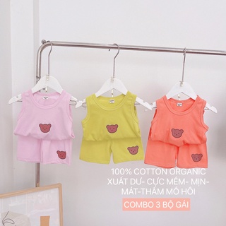 BỘ BA LỖ GẤU CHO BÉ COTTON SIÊU MÁT
