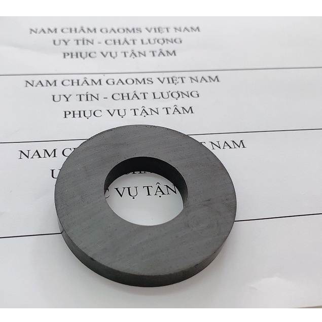 Nam châm làm loa Ferrite 70x10 lỗ 32mm GAOMS, là nam châm vĩnh cửu lực hút siêu mạnh