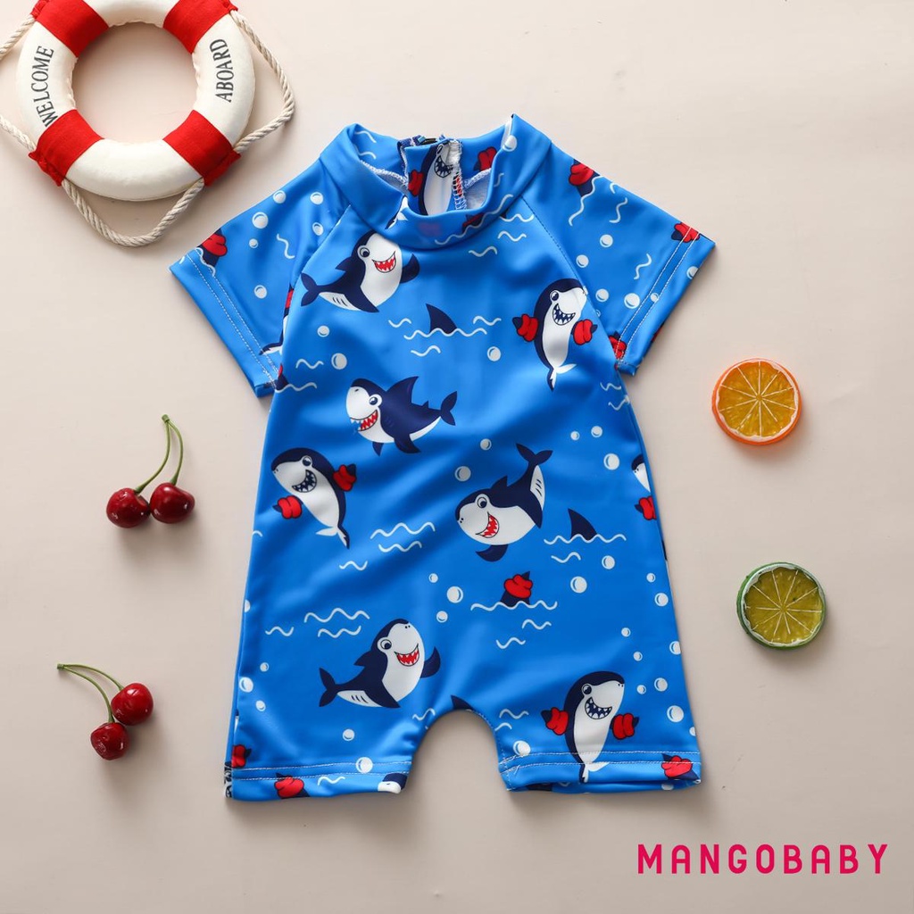 Áo Bơi Liền Quần Ngắn Tay In Hình Dễ Thương Cho Bé Từ 0-3 Tuổi