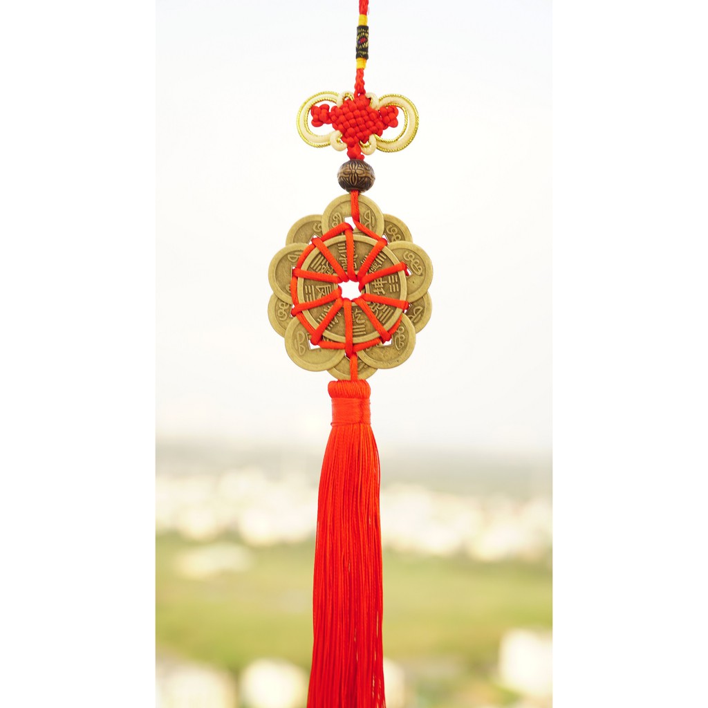 Dây xe treo phong thủy đồng tiền Mai Hoa Thập Toàn | BigBuy360 - bigbuy360.vn