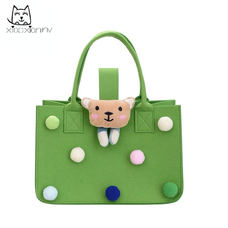 Túi Xách Mua Sắm Bằng Vải Nỉ Kích Cỡ Lớn Kiểu Dáng Dễ Thương Xinh Xắn